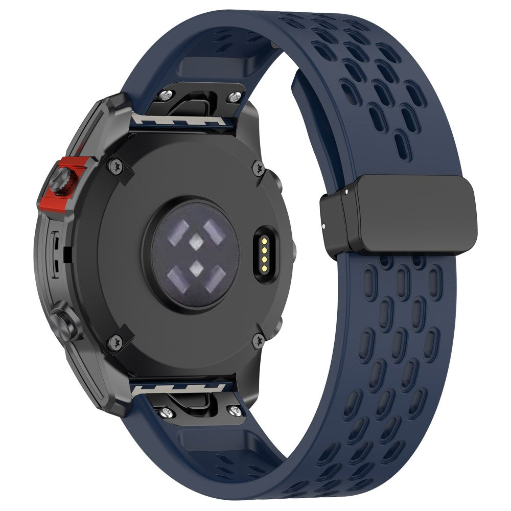 Glimrende Metal Og Silikone Universal Rem passer til Smartwatch - Blå#serie_8