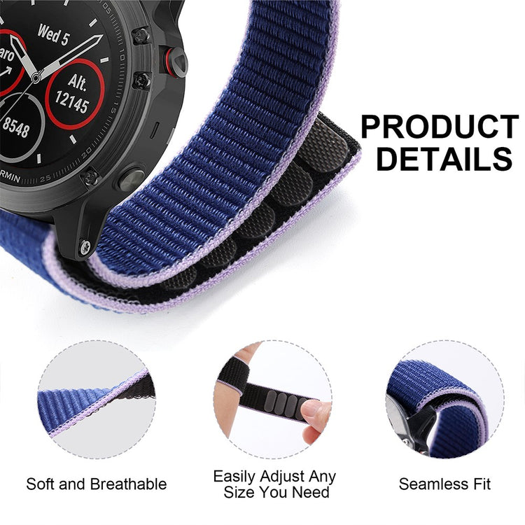 Superflot Nylon Universal Rem passer til Smartwatch - Blå#serie_2