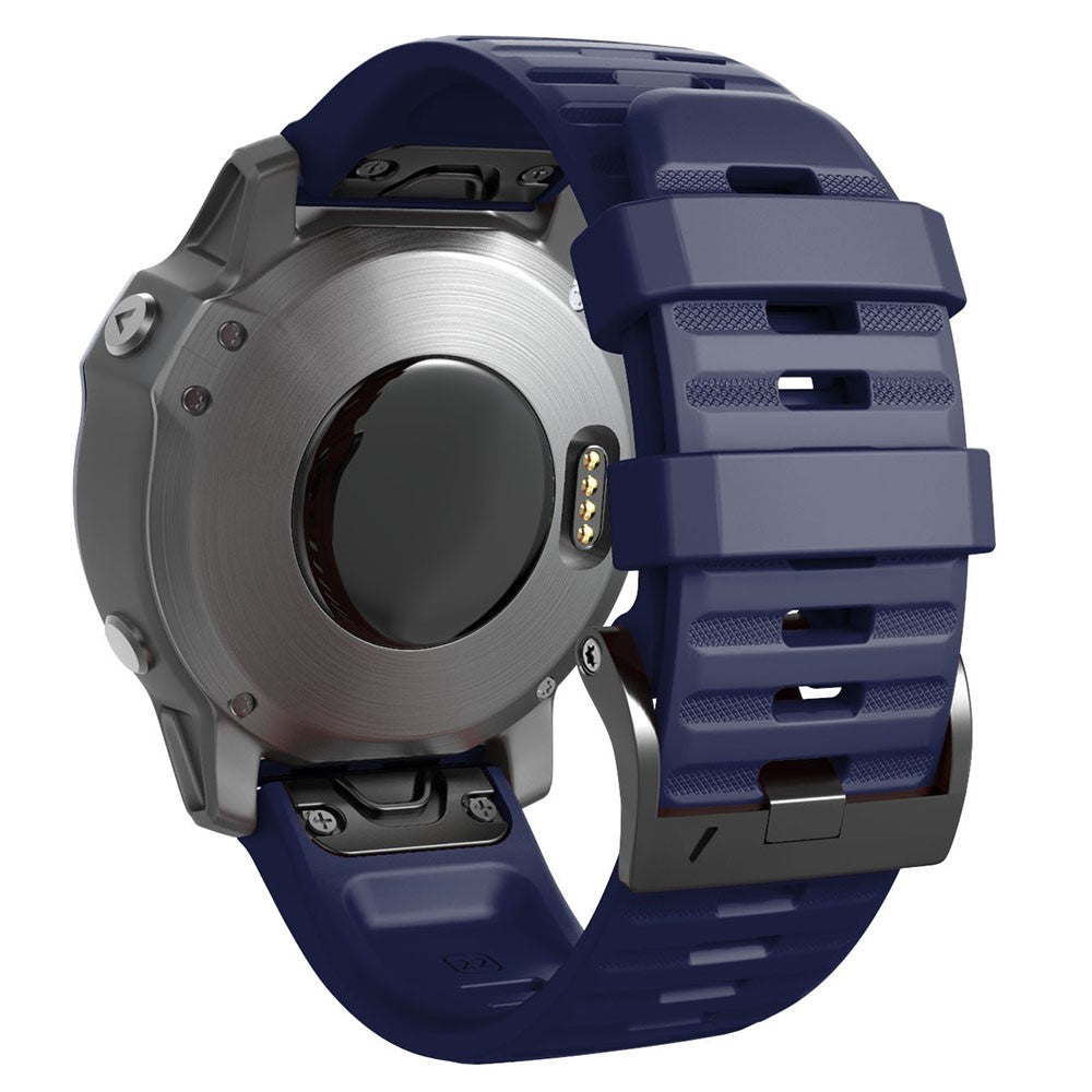 Helt Vildt Godt Metal Og Silikone Universal Rem passer til Smartwatch - Blå#serie_13