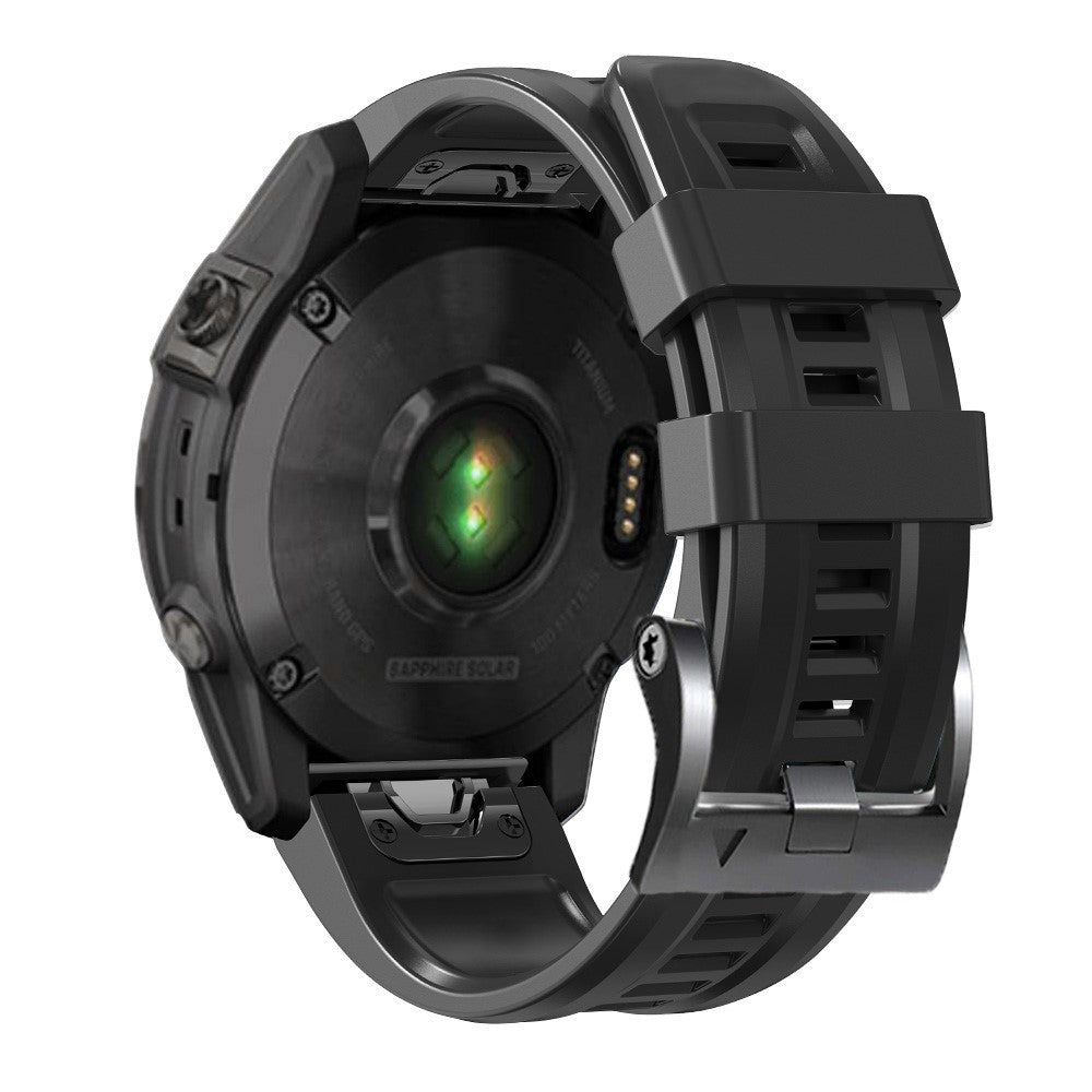 Super Holdbart Silikone Universal Rem passer til Smartwatch - Sort#serie_1
