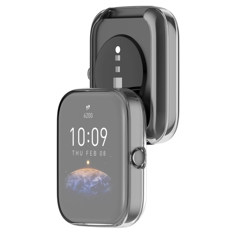 Alle Tiders Universal Cover med Skærmbeskytter i Silikone passer til Amazfit Bip 3 / Amazfit Bip 3 Pro - Gennemsigtig#serie_5