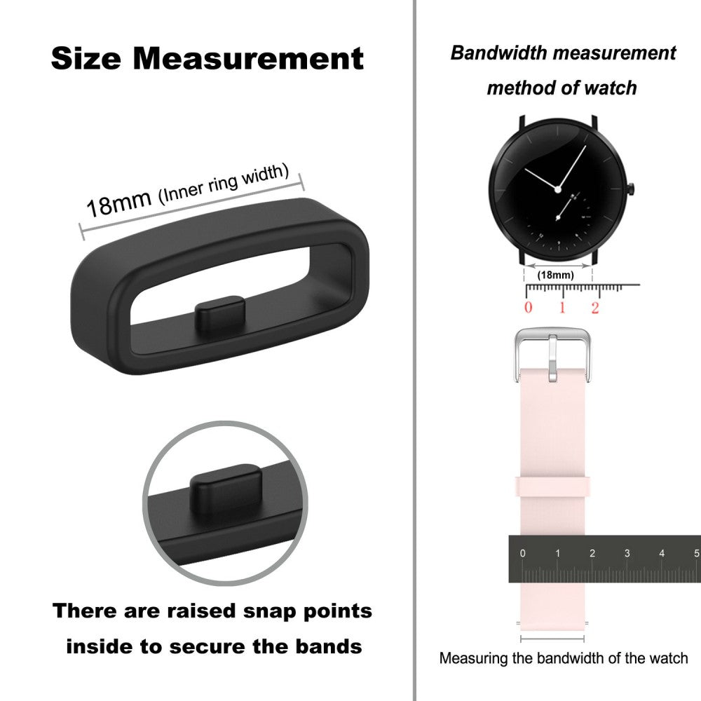 18mm Universal silicone strap loop - Starlight - Hvid#serie_2