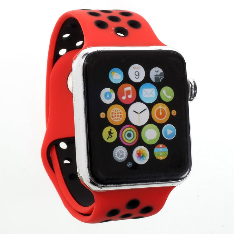 Helt vildt rart Apple Watch Series 1-3 42mm Silikone Rem - Rød#serie_5