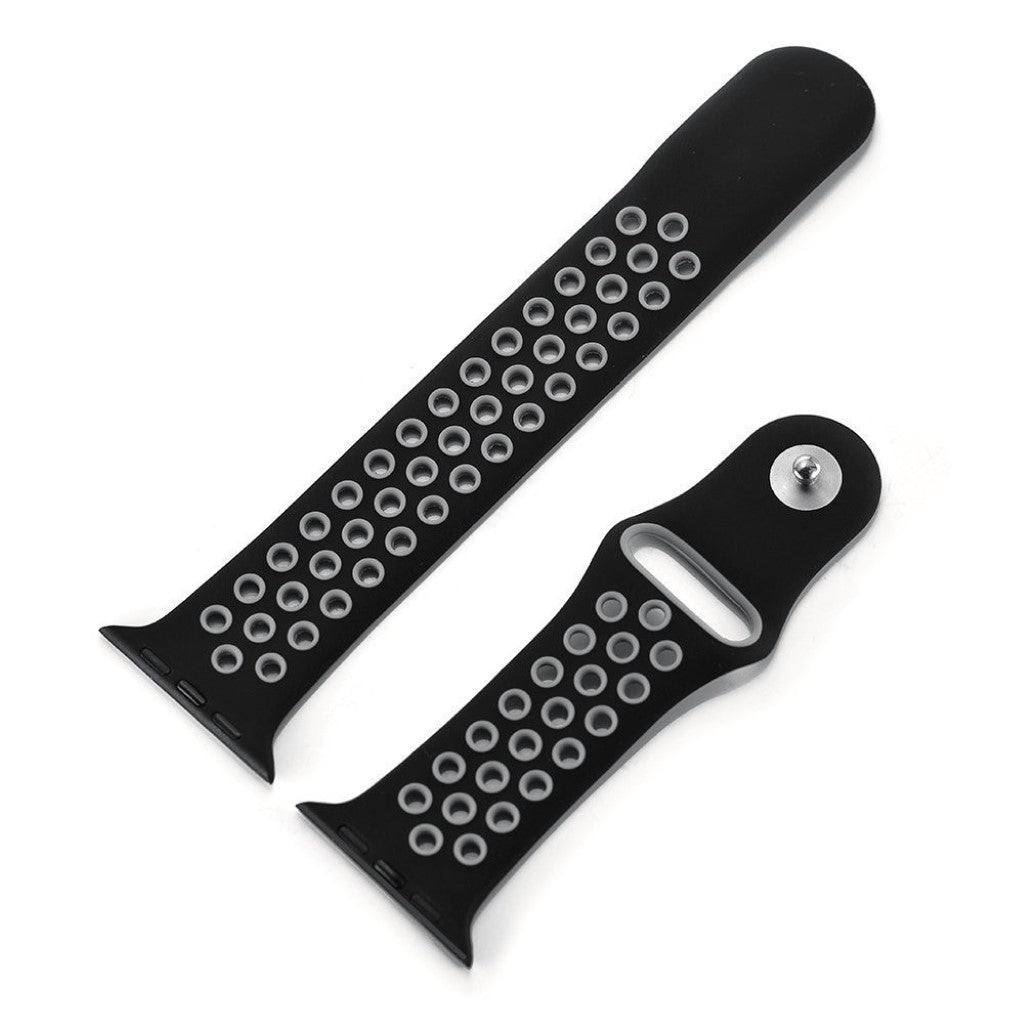 Super skøn Apple Watch Series 1-3 38mm Silikone Rem - Sølv#serie_3
