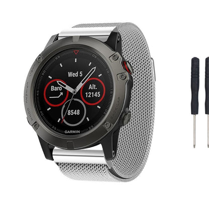 Helt vildt smuk Universal Garmin Metal Rem - Sølv#serie_1