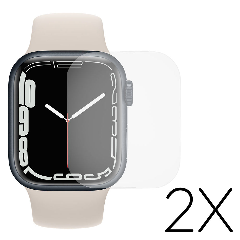 2stk Apple Watch Series 7 41mm Plastik  HD  3D Kurvet Skærmbeskytter - Gennemsigtig#serie_2