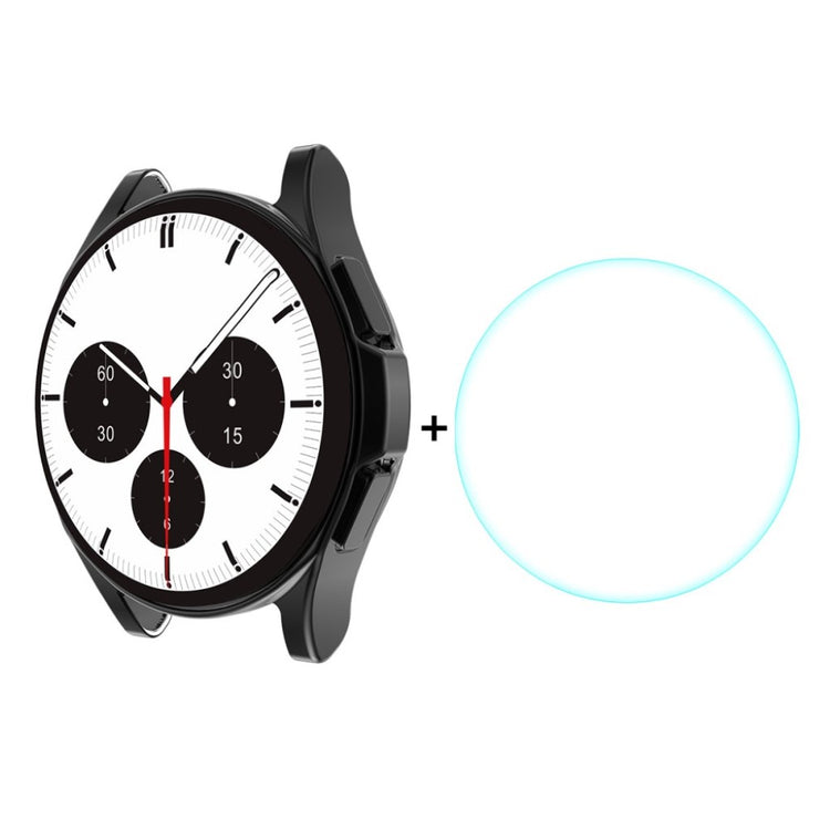 Meget Fed Samsung Galaxy Watch 4 Classic (42mm) Cover med Skærmbeskytter i Silikone og Hærdet Glas - Gennemsigtig#serie_2