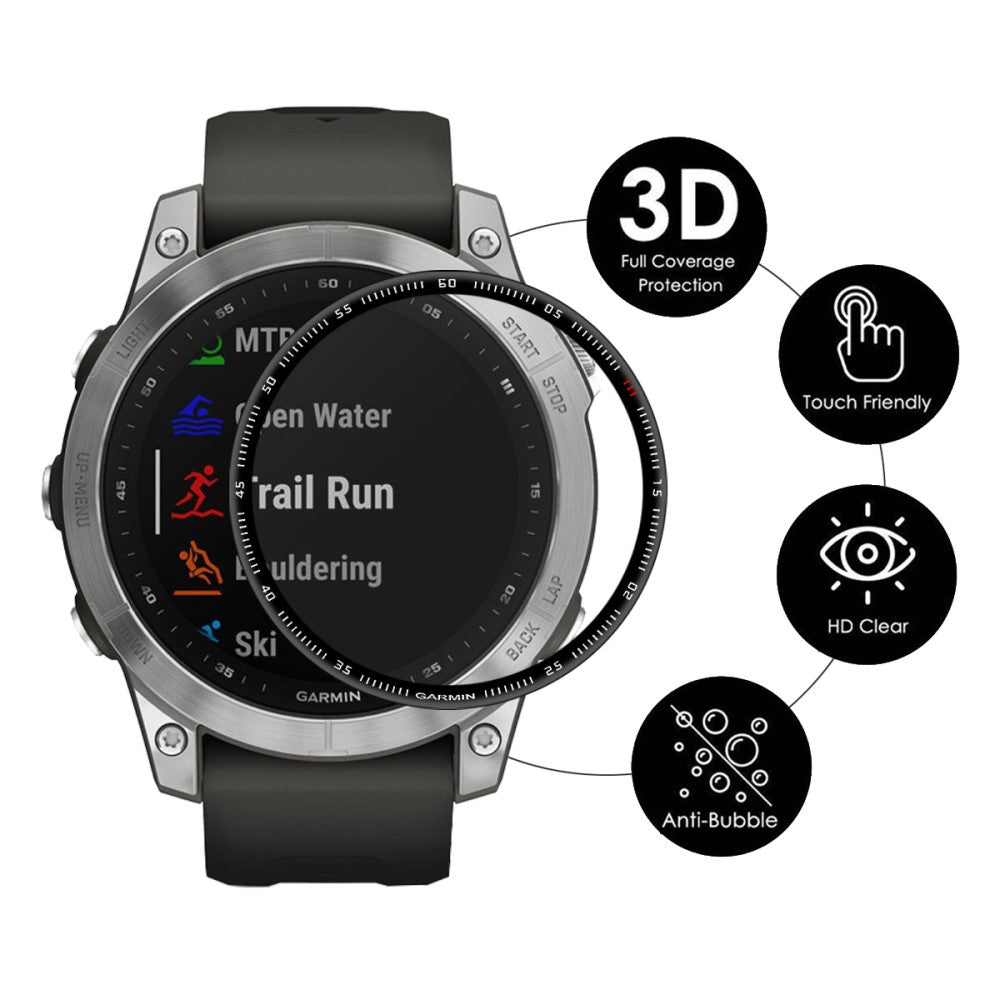 Garmin Fenix 7S Plastik  3D Kurvet Skærmbeskytter - Gennemsigtig#serie_192