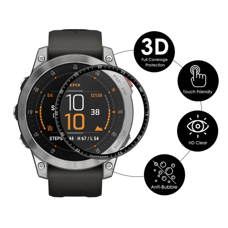 Garmin Epix Plastik  3D Kurvet Skærmbeskytter - Gennemsigtig#serie_165