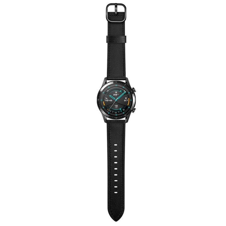  Samsung Galaxy Watch 3 (45mm) / Samsung Galaxy Watch (46mm) Ægte læder Rem - Sort#serie_1