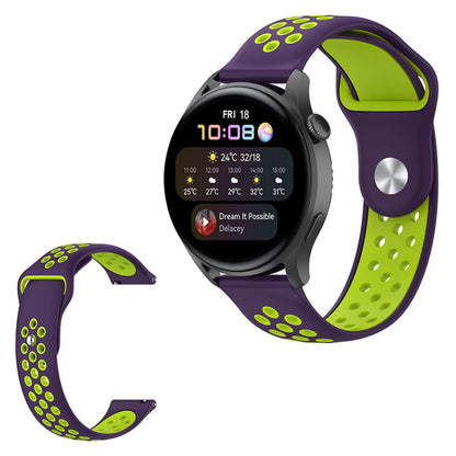 22mm Universal dual color silicone watch strap - Purple / Lime#serie_15