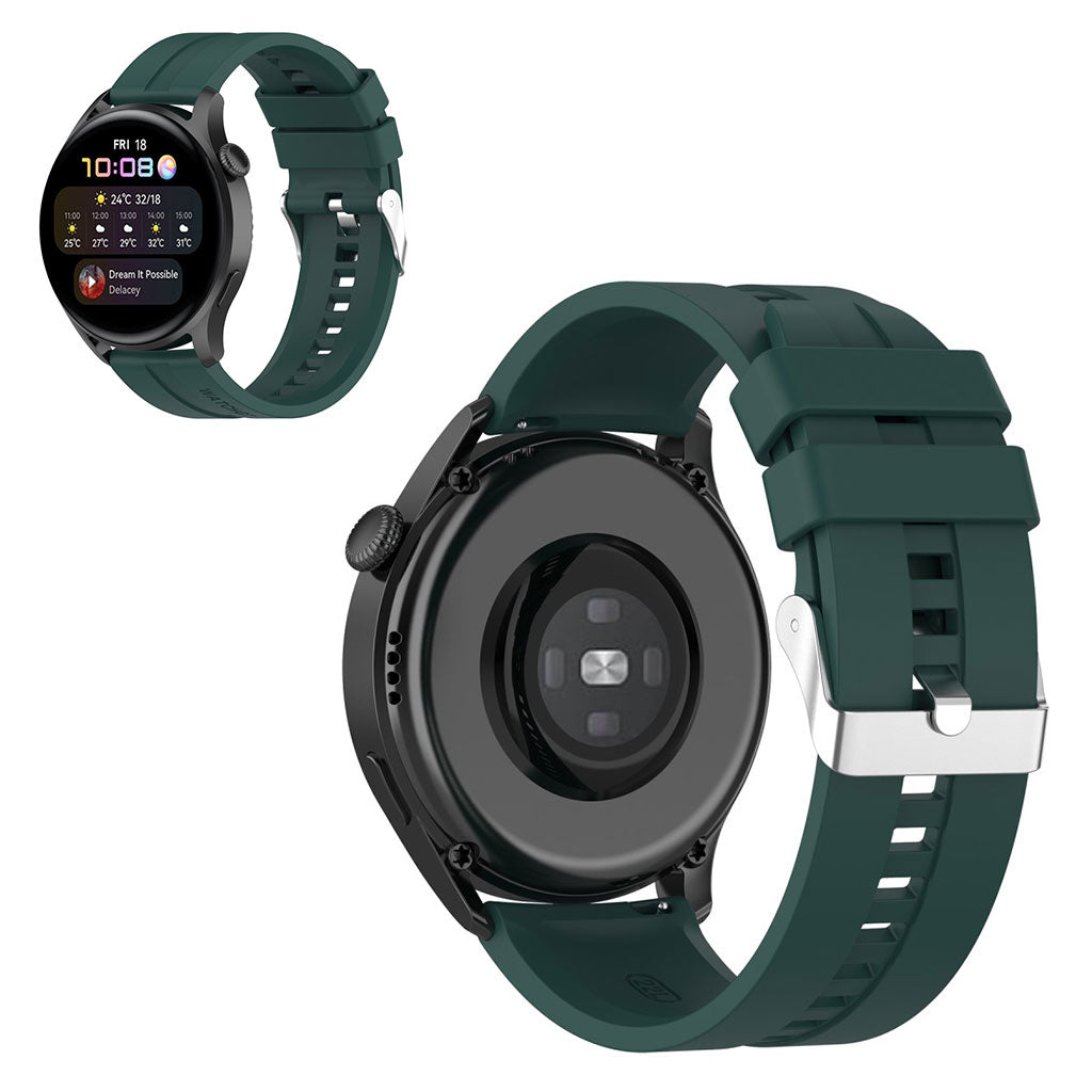 22mm Universal silicone watch strap - Blackish Green#serie_11