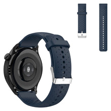 20mm Universal multi hole silicone adjustable watch strap - Navy Blue#serie_2