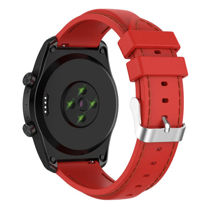 22mm Universal simple color knitted silicone watch strap - Red#serie_6