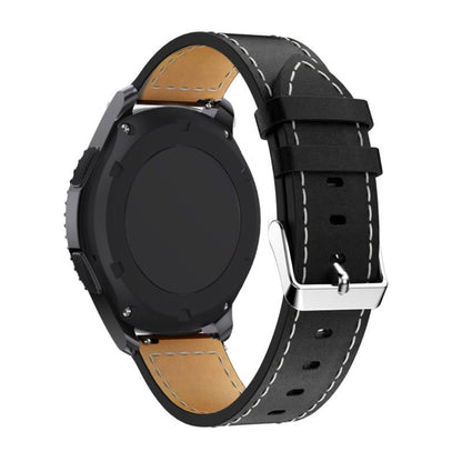 20mm Universal leather watch strap - Black#serie_3
