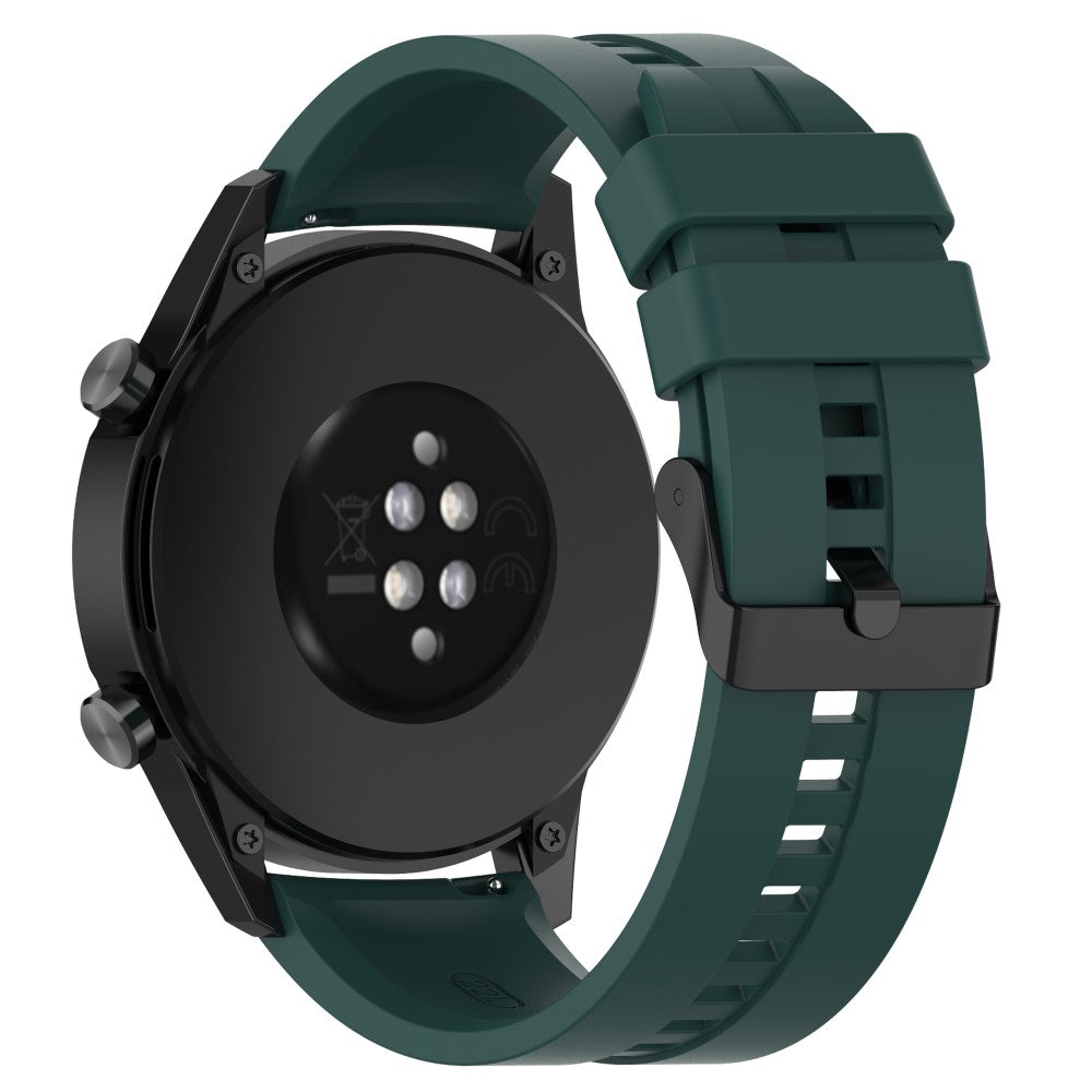 20mm Universal silicone watch strap - Black Steel Buckle / Blackish Green#serie_1
