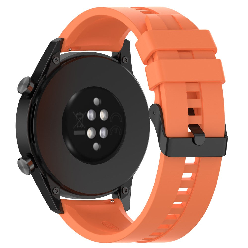20mm Universal silicone watch strap - Black Steel Buckle / Orange#serie_7