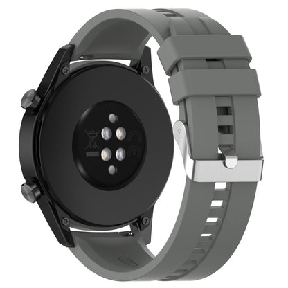 20mm Universal adjustable silicone watch strap - Silver Steel Buckle / Grey#serie_9