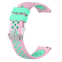 22mm Universal dual color silicone watch strap - Pink / Teal#serie_1