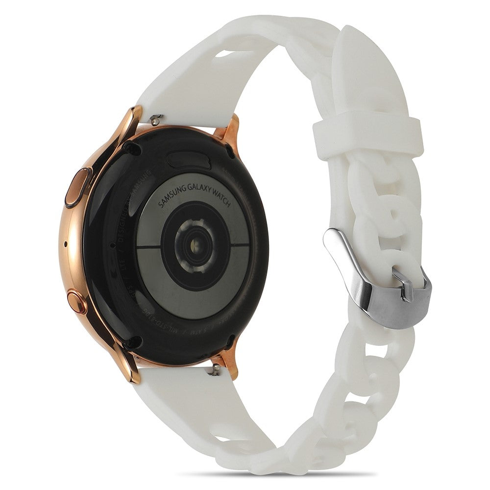 20mm Universal cool circle design silicone watch strap - White#serie_1