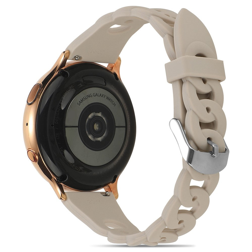 20mm Universal cool circle design silicone watch strap - Khaki#serie_10
