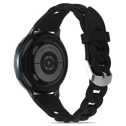 20mm Universal cool circle design silicone watch strap - Black#serie_4