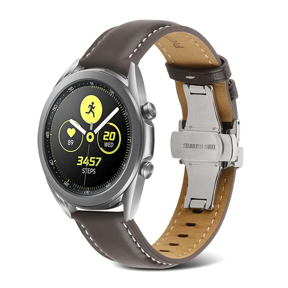 20mm Universal textured genuine leather watch strap - Coffee#serie_2