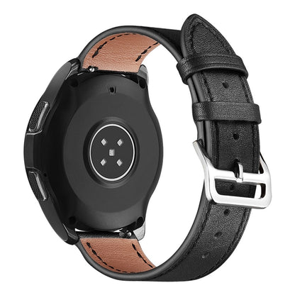 22mm Universal genuine leather watch strap - Black#serie_5