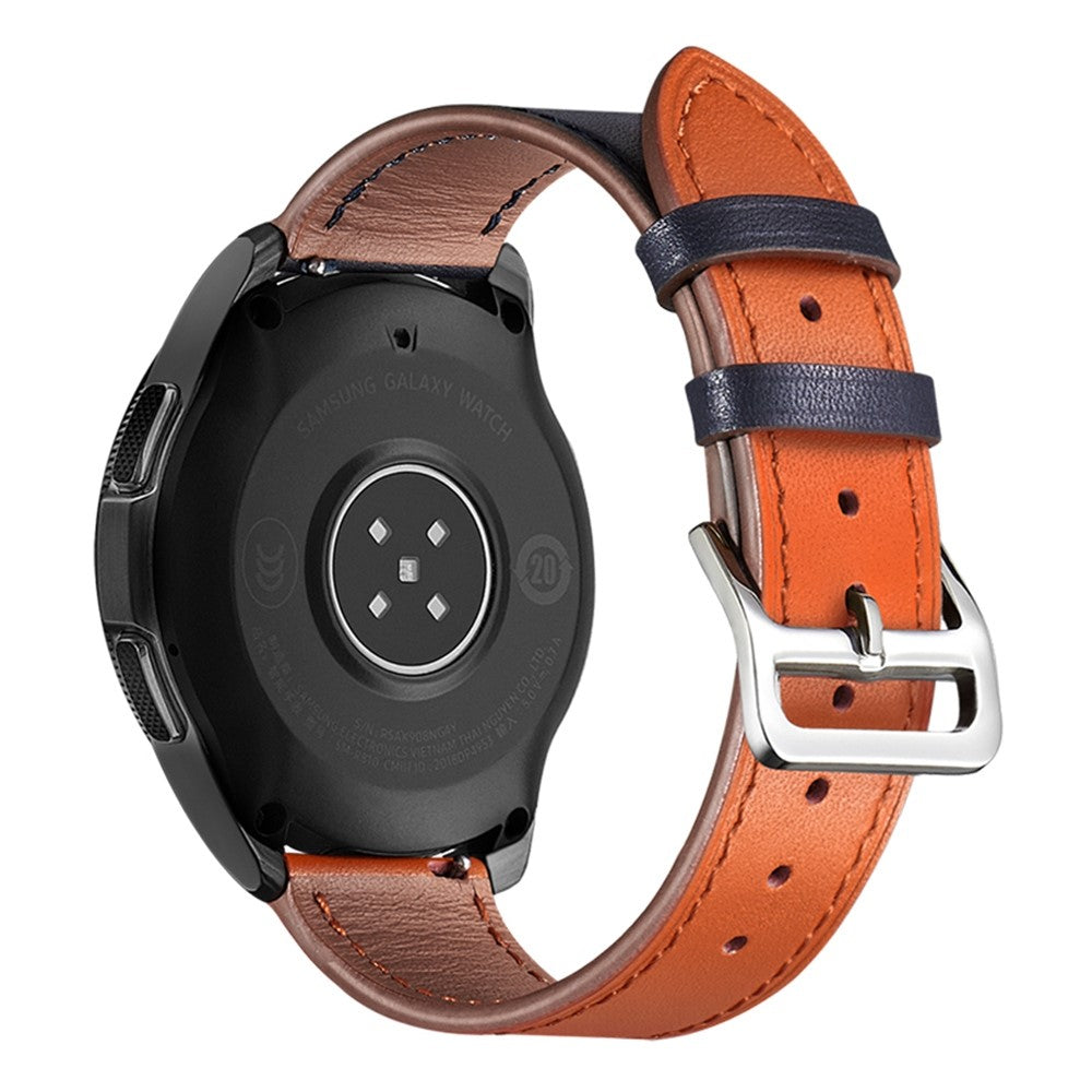 20mm Universal genuine leather watch strap - Orange / Indigo#serie_4