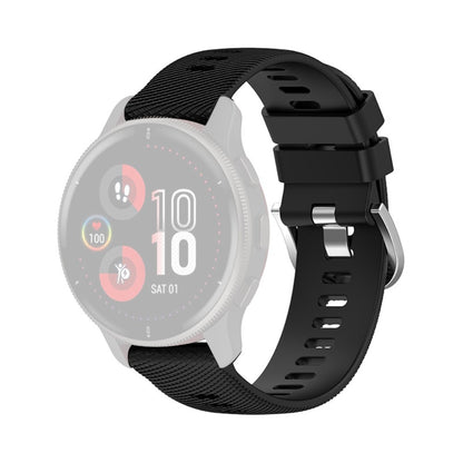 20mm cross stripe silicone watch strap for Samsung and Garmin watch - Black#serie_11