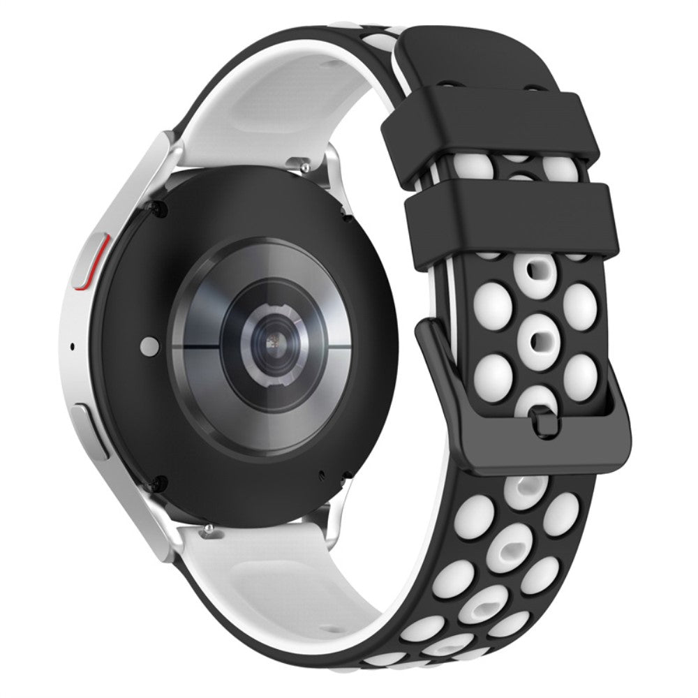 20mm Universal silicone watch strap - Black / White#serie_3