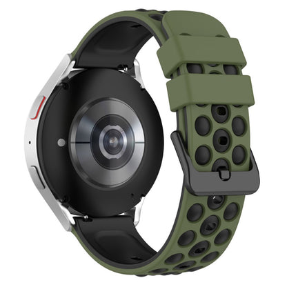 20mm Universal silicone watch strap - Army Green / Black#serie_8
