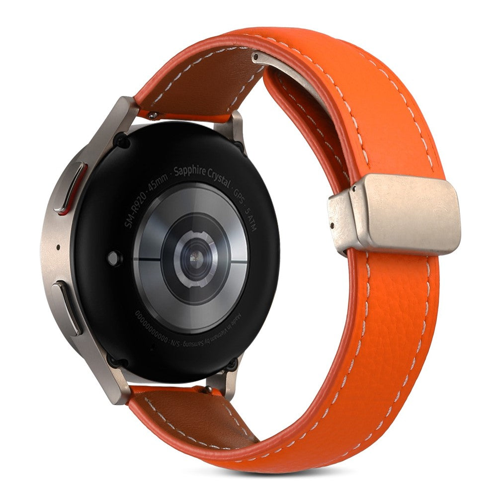 20mm Universal genuine leather watch strap - Orange#serie_5