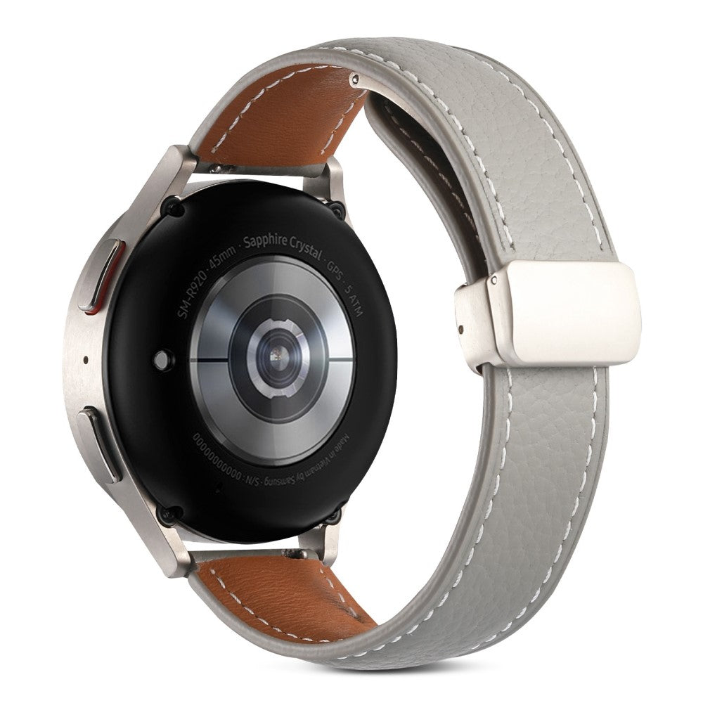 20mm Universal genuine leather watch strap - Grey#serie_8