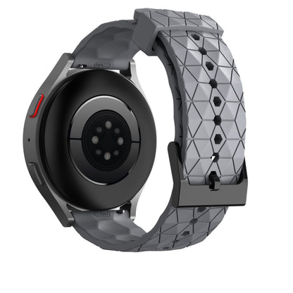 22mm Universal football style silicone watch strap - Grey#serie_6