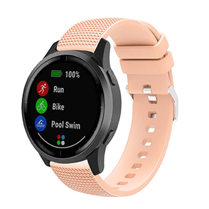 22mm Universal grid style silicone watch strap - Flesh Pink#serie_3