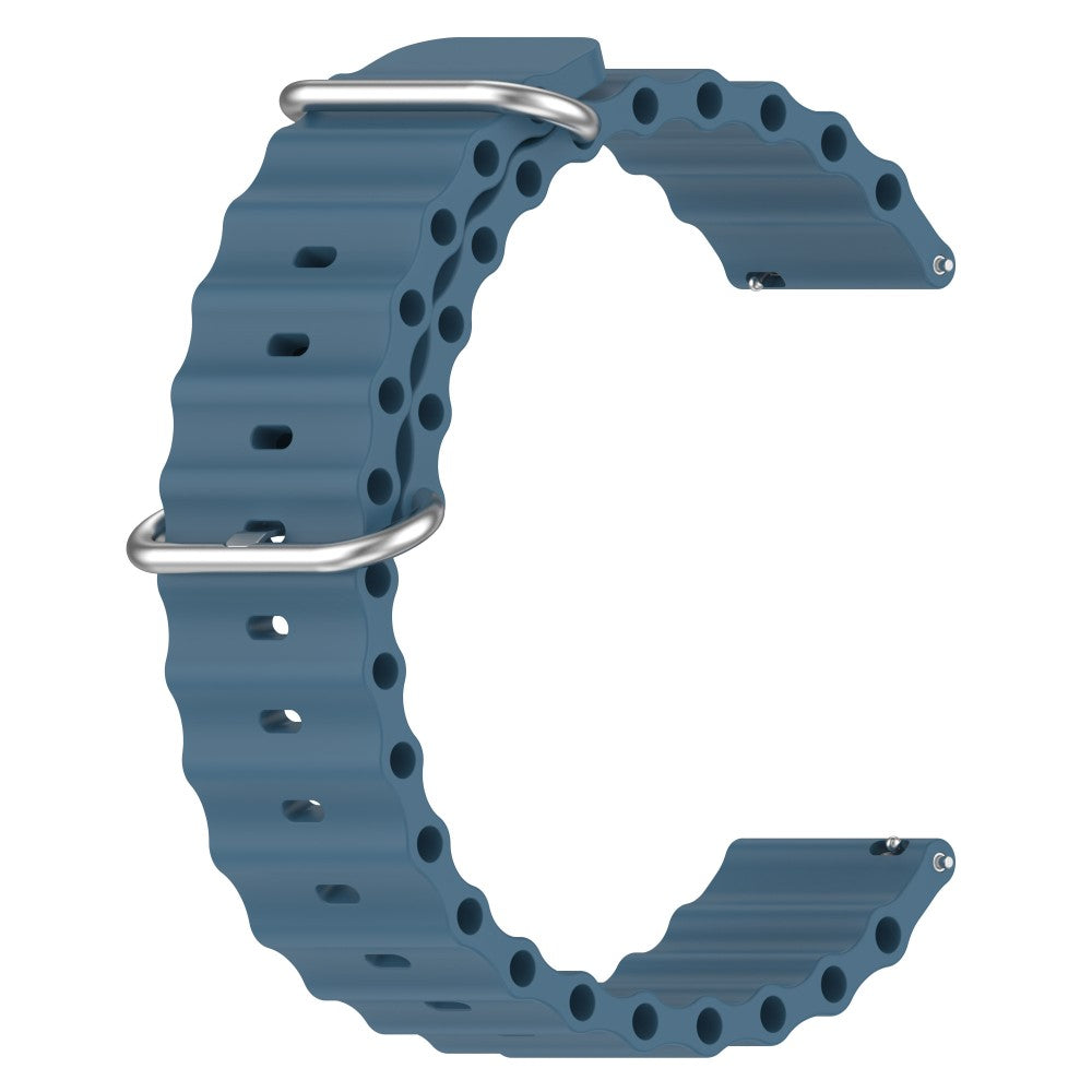 22mm Universal wave design silicone watch strap - Blue#serie_12