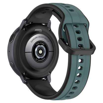 22mm Universal dual color silicone strap - Olive Green / Black#serie_4