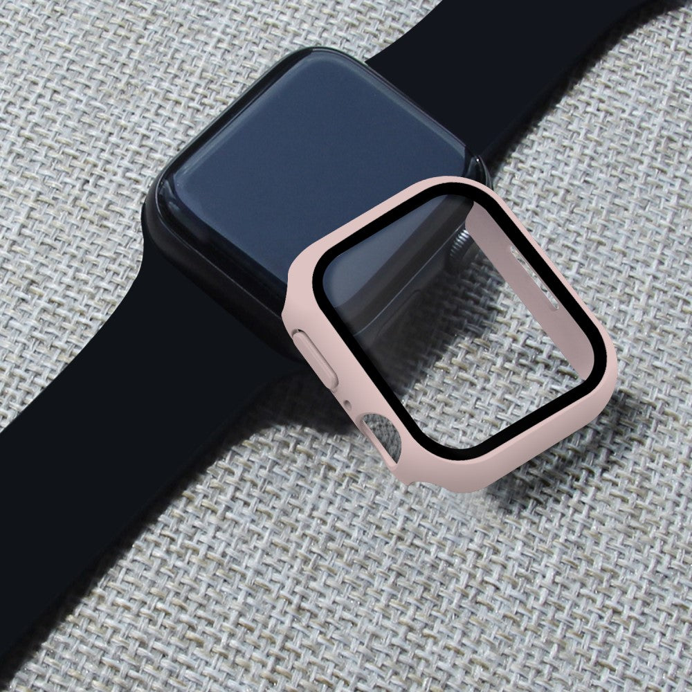Mega Fint Apple Watch Series 7 41mm Cover med Skærmbeskytter i Plastik og Hærdet Glas - Pink#serie_6