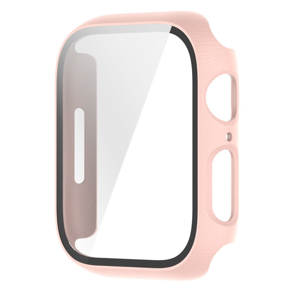 Fint Apple Watch Series 7 41mm Cover med Skærmbeskytter i Plastik og Hærdet Glas - Pink#serie_2