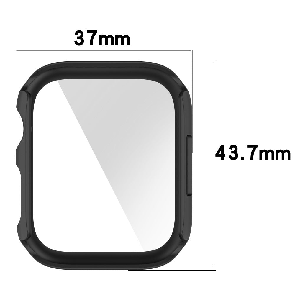 Fint Apple Watch Series 7 41mm Cover med Skærmbeskytter i Plastik og Hærdet Glas - Rød#serie_4