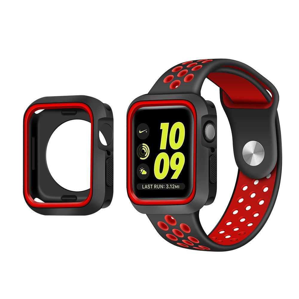 Apple Watch Series 7 41mm  Silikone Bumper  - Rød#serie_1