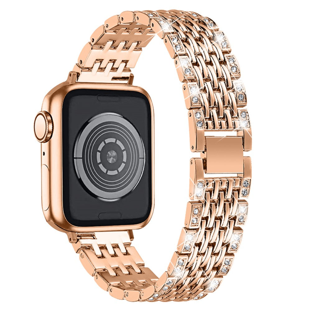 Fantastisk Apple Watch Series 7 41mm Metal og Rhinsten Rem - Pink#serie_3