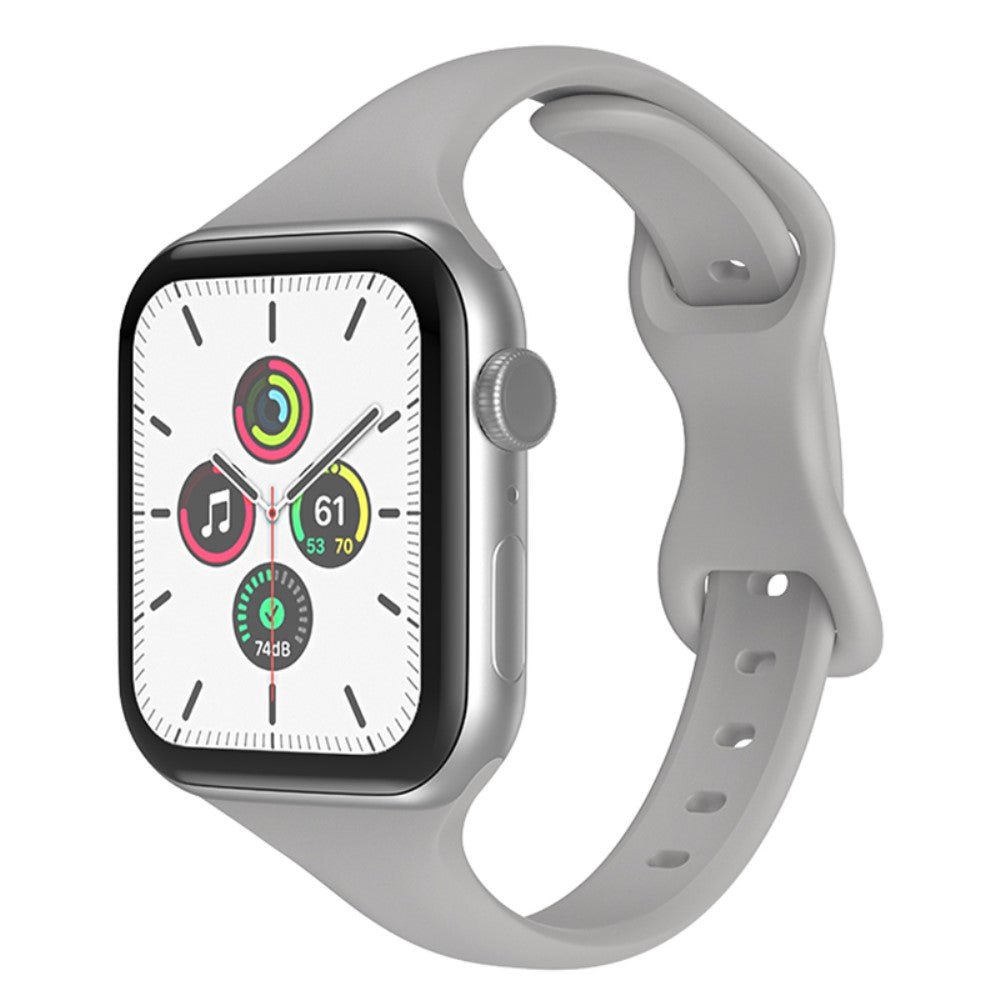 Rigtigt holdbart Apple Watch Series 7 41mm Silikone Rem - Sølv#serie_2