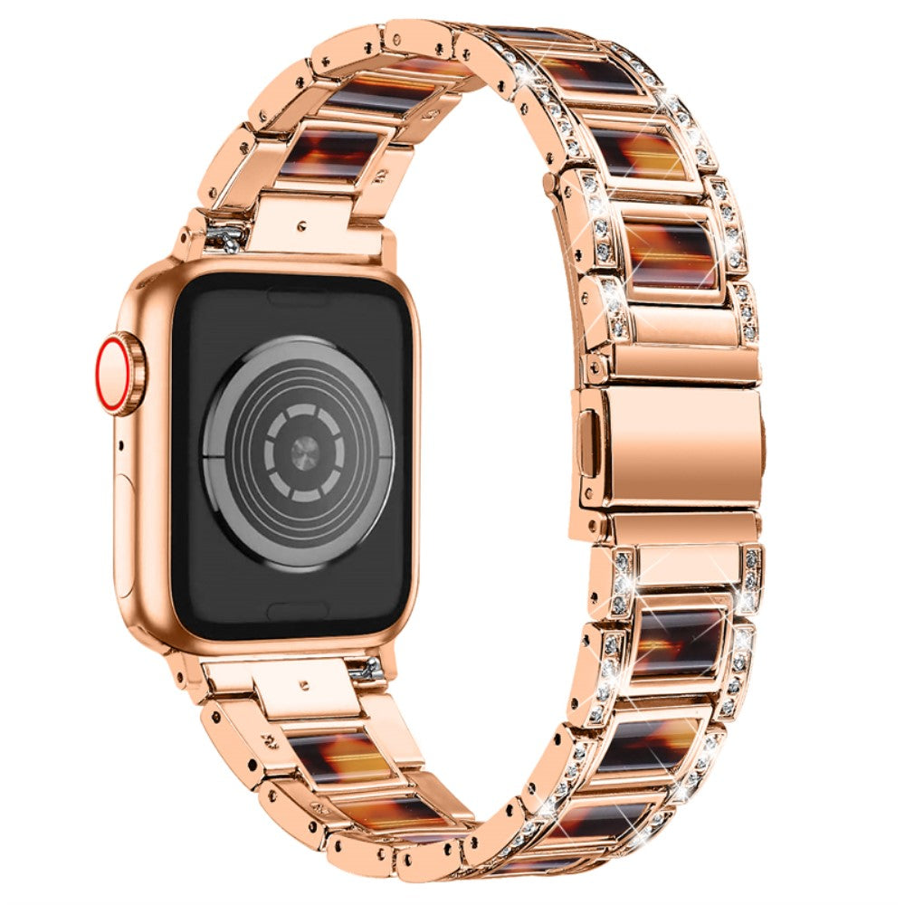 Mega sejt Apple Watch Series 7 41mm Metal og Rhinsten Rem - Pink#serie_11