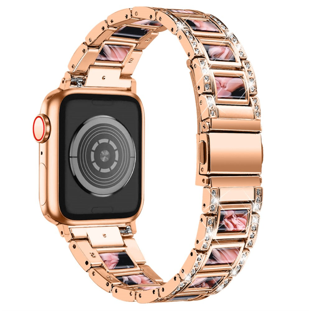 Mega sejt Apple Watch Series 7 41mm Metal og Rhinsten Rem - Pink#serie_14