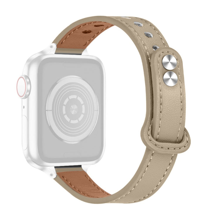 Rigtigt cool Universal Apple Ægte læder Urrem - Beige#serie_3