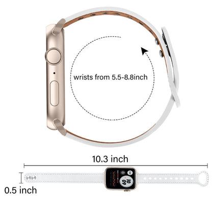 Meget fint Universal Apple Ægte læder Urrem - Hvid#serie_1