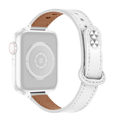 Smuk Universal Apple Ægte læder Urrem - Hvid#serie_1
