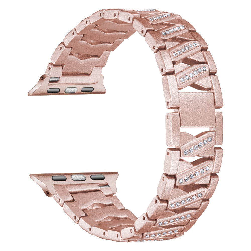 Super godt Apple Watch Series 7 45mm Metal og Rhinsten Rem - Pink#serie_2
